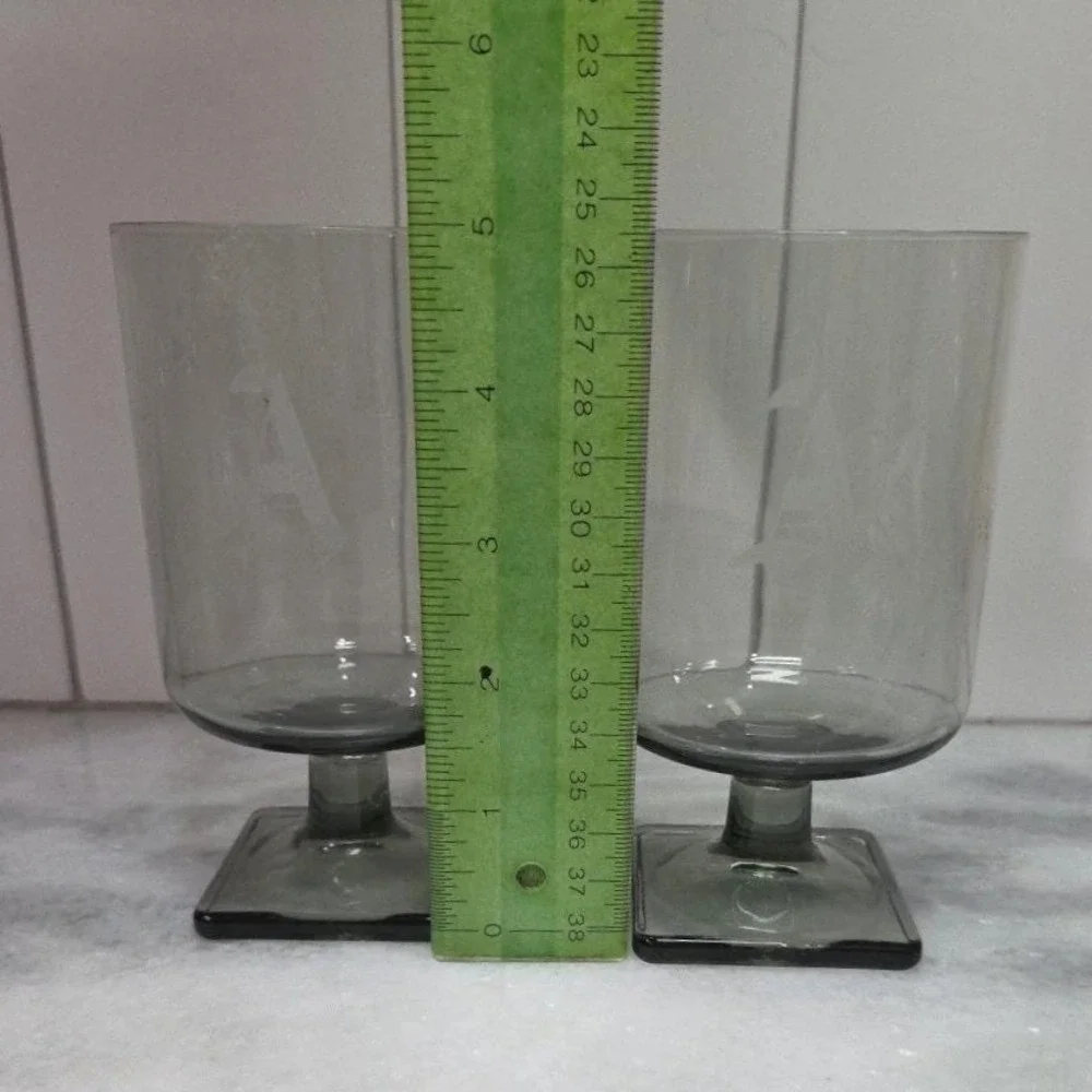 Federal Glass Nordic Midnight Juice Glasses, Set of 2, Square Base, 